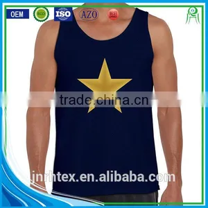 Custom Printing Cotton Spandex Sleeveless Sports A-shirt thumbnail-3