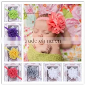 2014 New Style Fashion Chiffon Headband Hairband Baby Girl Flowers Headbands With Elastic Kids' Hair Accessories Baby Headwear thumbnail-1