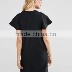 China Wholesale Ruffle Sleelve Jersey Fabric Shift Dress for Maternity thumbnail-3