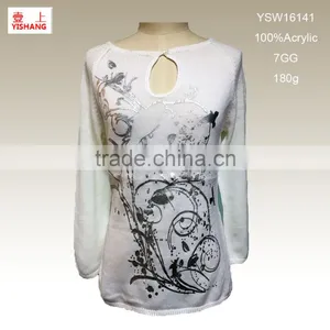 YSW16141 Print Sweater 100%Acrylic ,7GG,180g thumbnail-1