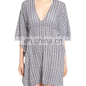 C106 Custom Print Women Beach Kaftan Cover-Up Designs thumbnail-2