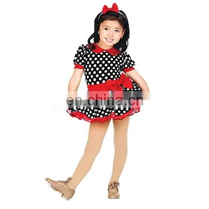 Little Girls Dance Costume Cheap Red Polka Dots Dress thumbnail-1