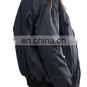 Factory OEM Smooth Nylon Padding Women Bomber Jacket thumbnail-4