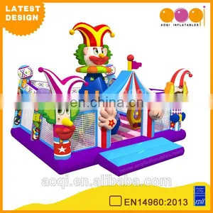2015 AOQI Latest Design Circus Clown Small Inflatable Children Rock Climbing Wall for Sale thumbnail-1