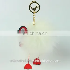 Cute Fluffy Faux Fur 24 Hour Pom Pom Bird Shape Keychain for Girls' Gift Hand Bag Accessories Car Pendant thumbnail-5