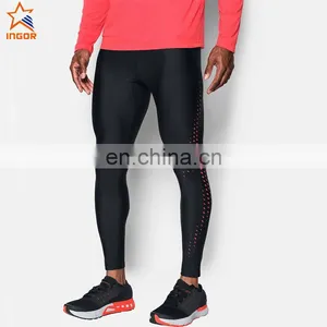 Workout Nylon Black Elastic Fitness Winter Sublimated Cycling Sport Gym Running Compression Tights Men thumbnail-1