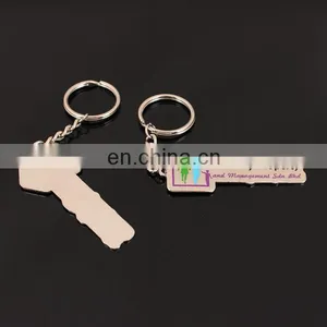 Custom Logo Key Shaped Metal Keychain thumbnail-3