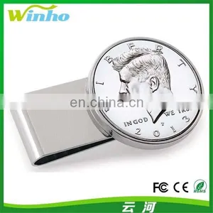 Winho Tourist Souvenir Silver Money Clip With a Coin thumbnail-2