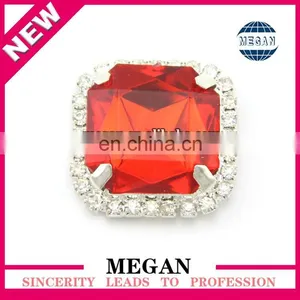 Silver Square Rhinestone Buttons For Hair Bow /Shoes Wedding Accessories Supplies thumbnail-2