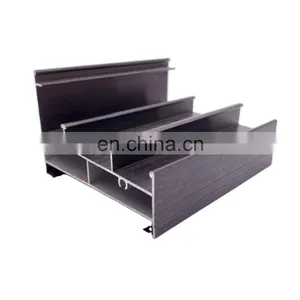 Customized Top 6063 T5 Aluminium Profile Wood Color For Door Window And Wardrobe Frame thumbnail-2