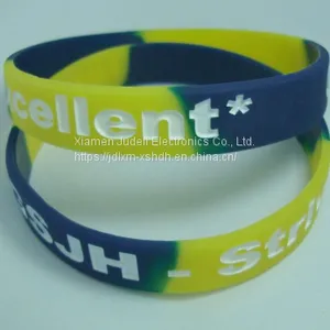 Color Segmented Silicone WristBand thumbnail-1