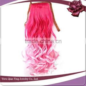 Two Tone Synthetic Curly Hair Band Ponytail thumbnail-2