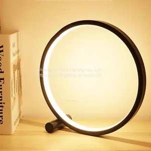 LED Bedside Table Lamp For Bedroom Living Room Circular Acrylic Home Decoration Desk Lamp For Reading Dimmable LED Night Light thumbnail-1