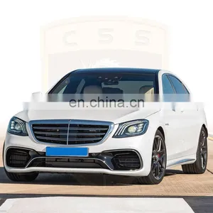 Car Accessories Auto Parts PP Material Front Bumper Rear Lip Exhaust Tips 2018 Bens S Class W222 S63 AMG Style Full Body Kit thumbnail-1