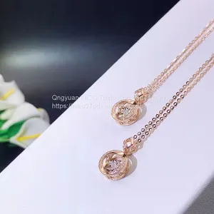 18K Rose Gold Bespoke Wedding Diamond Necklace Diamond Ring Bare Diamond Ring Jewelry Custom Diamond Pendant for Women thumbnail-2