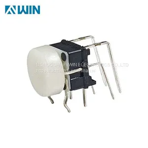 Right Angle Illuminated Button Switch With White LED thumbnail-1