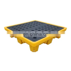 High Quality Eco-friendly 1460x1460 4 Drum Square Plastic Pallet Heavy Duty For Storage Spill Control thumbnail-1