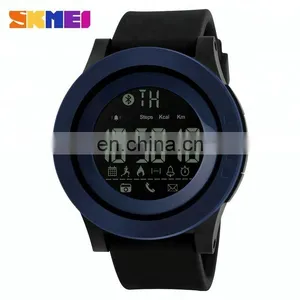 Original Design Black Big Dial Fashion Waterproof Silica Gel Strap Skmei 1255 Digital Smart Watch for Men thumbnail-2