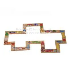 Animal Pattern Wooden Building Blocks Puzzle Toys Colored Dominoes for Kids thumbnail-3
