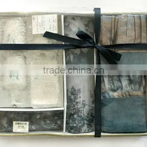 100% Polyester Bathroom Set With Ceramics Accessary thumbnail-1