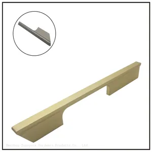 Wholesale Furniture Fittings Aluminium Long Gold Handle Wardrobe Handle thumbnail-1