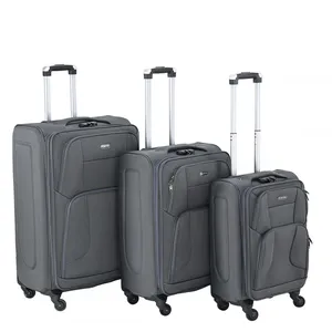 Red Polyester Fabric Trolley Luggage Polyester Suitcase Bags Spinner Wheel Suitcase China Pengteng Factory thumbnail-4