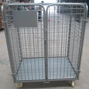 Galvanized Collapsible Stackable Heavy Duty Steel Wire Mesh Shipping Container thumbnail-1