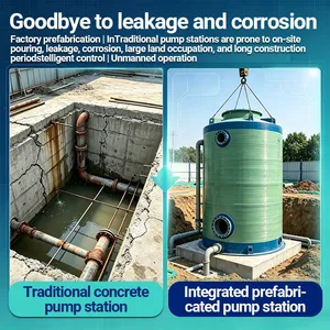 Fiberglass Reinforced Plastic Integrated Sewage Pumping Station For Municipal thumbnail-1