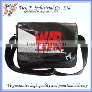 Black Coolest PVC Leather Men Boy Messenger Bag thumbnail-1