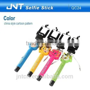 Cute Cartoon Wire Selfie Stick ,OEM Phone Holder Selfie Stick With Wire QC24 thumbnail-2