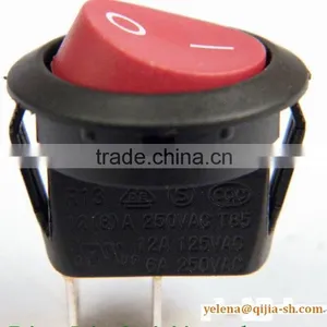 Mini Round Red Button Rocker Switch Withlight ON-OFF 2pins Dia 16.4mm 3A 250V thumbnail-3