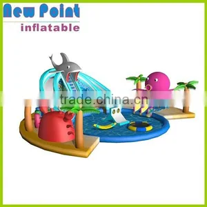 New Point PVC Shark Theme Inflatable Water Park thumbnail-1