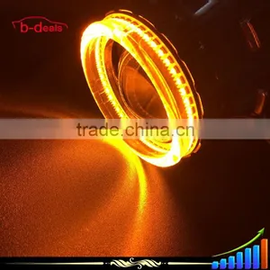 2.5 Inch H1 H7 H4 Hid Projector Lens With Yellow White Colors Smd Angel Eyes thumbnail-1