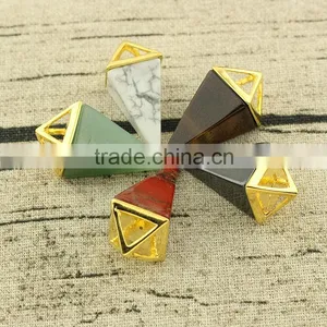 JF6944 Wholesale New Healing Crystal Stone Spike Pendants,Crystal Gemstone Pendulum Pendants thumbnail-1