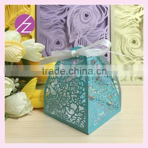 DIY Carving Flowers and Leaves Luxury Wedding Invitation Candy Box Event Party Supplies for Wedding Party From Factory thumbnail-2