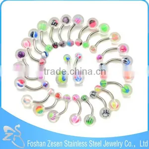 2016 Fashion Colorful UV Balls Steel Bar Personalized Tongue Rings thumbnail-4