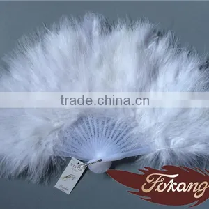Wholesale Feather White Turkey Marabou Feather Fan Feather Hand Fans For Birthday Party thumbnail-1