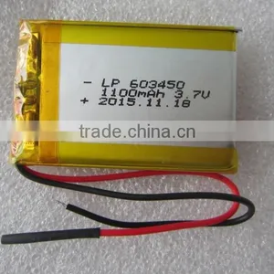 Rechargeable Li-polymer Battery 603450 1100mAh 3.7V With PCM and Wires Quality Choice thumbnail-1