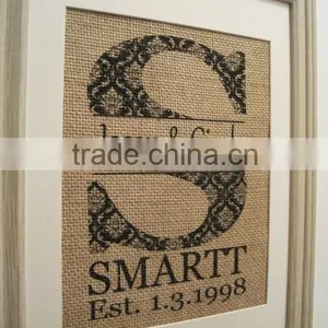 Personalized Monogram Burlap Blank Home and Garden Decoration Flag thumbnail-2