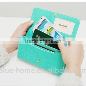 Hot Selling 2015 Korean Design Long Crown Wallet Hand Purse Wristyle Women Pink Evening Wallets thumbnail-5