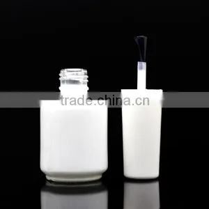 White Gel Nail Bottle 10ml With Cap and Brush thumbnail-3