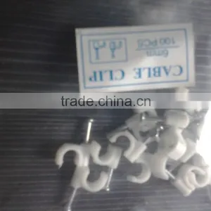 White Flat Nail Wire Clip/round Cable Clips 10mm thumbnail-3