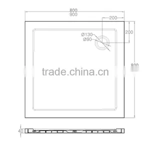 SUNZOOM Square Shower Tray,double Threshold Shower Base,shower Trays thumbnail-5