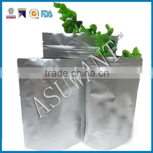 Stand up Zipper Right Angle Resealable Silver Aluminum Bottom Foil Packaging Bag/accept Custom Mkae Order Bag thumbnail-1