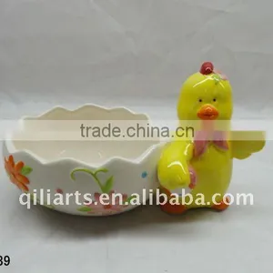 Easter Chicken Ceramic Candy Holder thumbnail-1