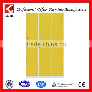 Laptop 3 Door Iron Locker Storage Cabinets/compartments Vertical Corner Airing Cupboard Closets Locker Three Door Locker thumbnail-1