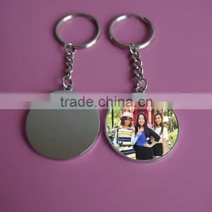Silver Round Custom Travel Picture Printing Metal Key Holder thumbnail-1