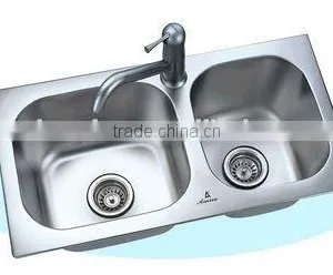 Am Mirror Polished Brushed Satin Stainless Steel Kitchen Sink thumbnail-1