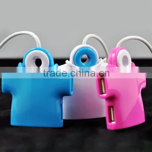 Funny Cartoon T-shirt Designed 4-port Usb 2.0 Hub for Promotions/gift Options thumbnail-2