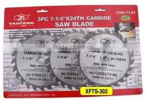 3 Pcs Professional T.C.T Saw Blade Set thumbnail-1